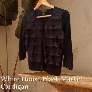 White House Black Market Black‎ Lace Cardigan Women’s Small Button Down Sweater